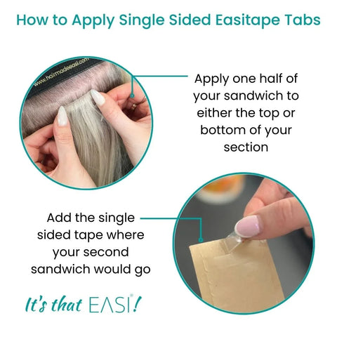 Single Sided Easitape Hair Extension Tape Tabs (60 per pack) - Hair Made Easi