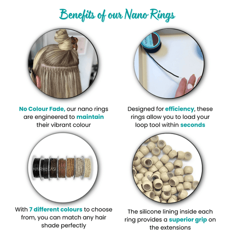 Silicone Lined Pre - Loaded Nano Rings (1000) - Hair Made Easi