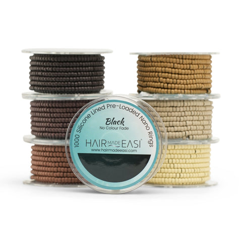 Silicone Lined Pre - Loaded Nano Rings (1000) - Hair Made Easi