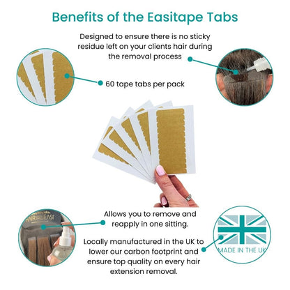 Easitape Hair Extension Tape Tabs (60 per pack) - Hair Made Easi