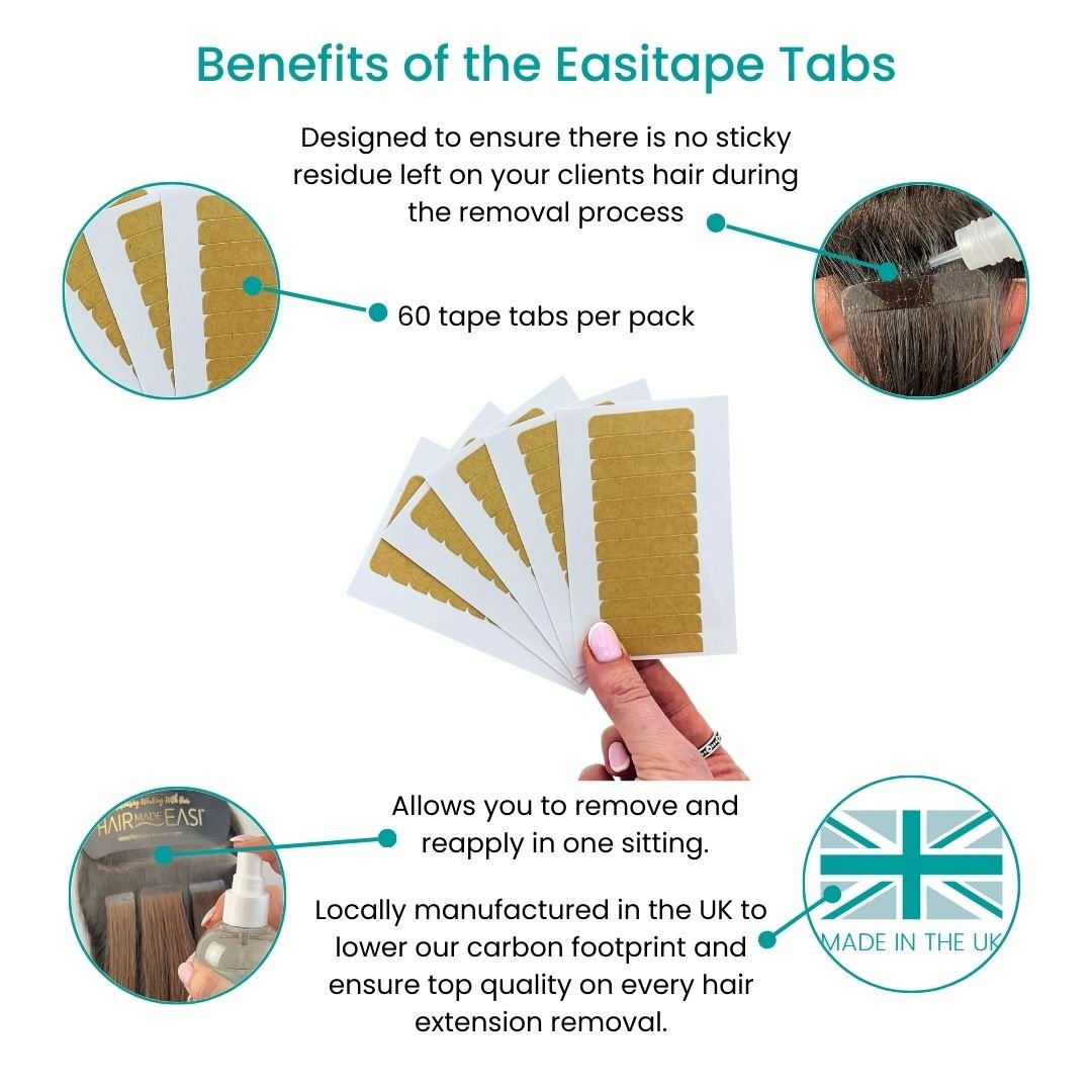 Easitape Hair Extension Tape Tabs (60 per pack) - Hair Made Easi