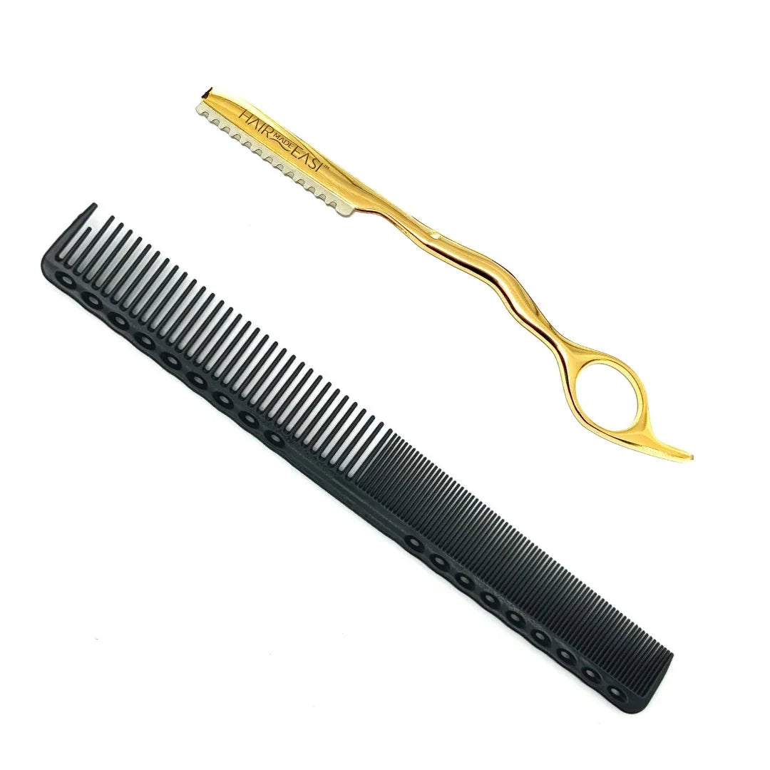 Hairdressing Razor and XL Cutting Comb Duo