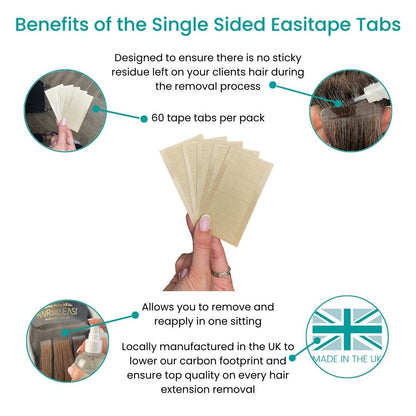 Single Sided Easitape Hair Extension Tape Tabs (60 per pack) - Hair Made Easi